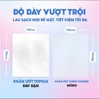 [DEAL HÈ] Combo 6 Bịch Khăn Uớt Cao Cấp Ban Mai TopGia 80Tờ/Bịch Dai Mềm Mịn Phù Hợp Cho Mẹ và Bé