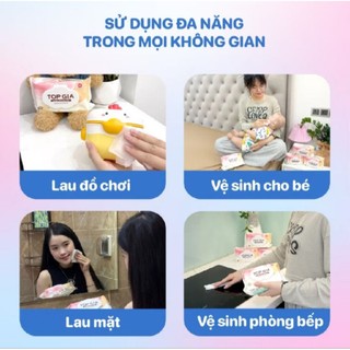 [DEAL HÈ] Combo 6 Bịch Khăn Uớt Cao Cấp Ban Mai TopGia 80Tờ/Bịch Dai Mềm Mịn Phù Hợp Cho Mẹ và Bé