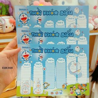 LEAFBOOK  Set 3 Tờ Thời Khóa Biểu Hoạt Hình Dễ Thương, Ghi Chép Tiện Lợi – Conan, Doraemon, Miffy, Chiikawa, Zootopia