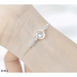 lắc tay đá moon bạc ta dây có tua chỉnh