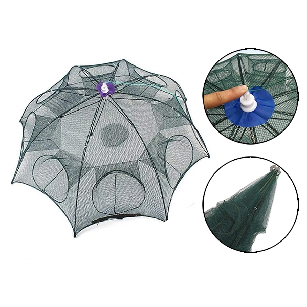 Lưới Bắt Cá Bát Quái Dã Ngoại Tự Bung 8 Cửa Tiện Dụng