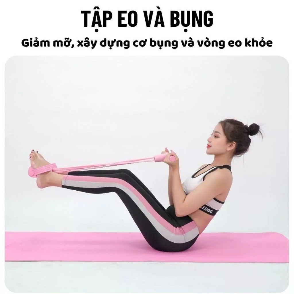 Dây Kháng Lực Tập Bụng HoangNam Living – Dây Kéo Đàn Hồi 4/6 Ống Hỗ Trợ Giảm Mỡ, Định Hình Vóc Dáng Tại Nhà