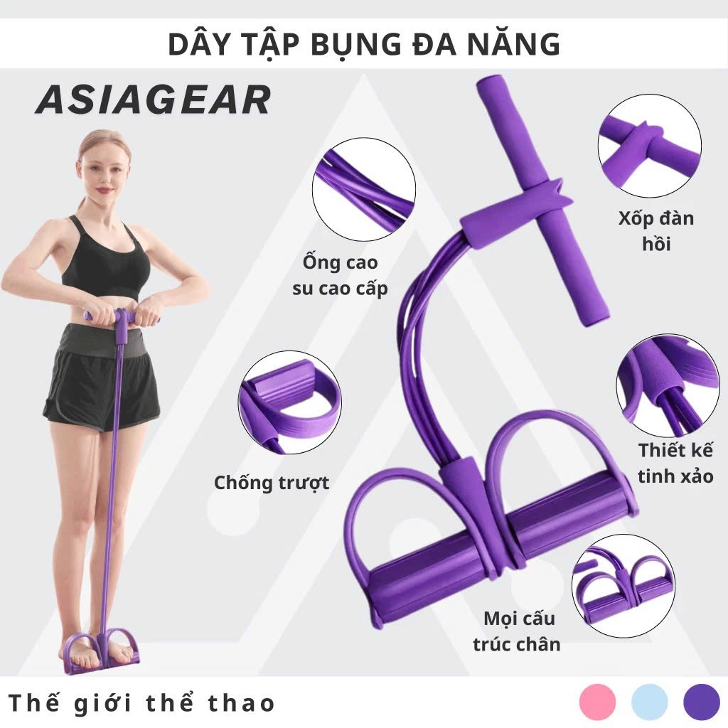 Dây Kháng Lực Tập Bụng HoangNam Living – Dây Kéo Đàn Hồi 4/6 Ống Hỗ Trợ Giảm Mỡ, Định Hình Vóc Dáng Tại Nhà