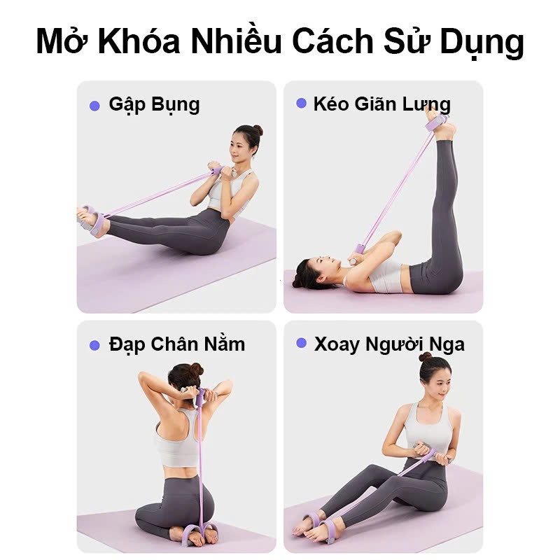 Dây Kháng Lực Tập Bụng HoangNam Living – Dây Kéo Đàn Hồi 4/6 Ống Hỗ Trợ Giảm Mỡ, Định Hình Vóc Dáng Tại Nhà