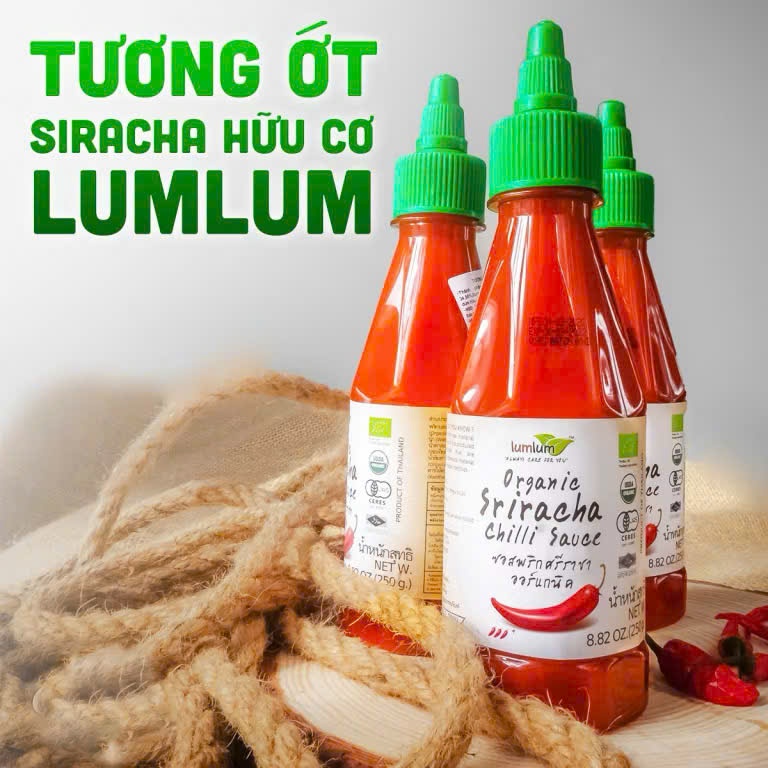 Tương Ớt Sriracha Hữu Cơ LumLum 250g Thái Lan. Organic Sriracha Chili Sauce