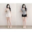 【Élan Sweet】Áo Nữ Kẻ Caro Cổ Vuông Phối Ren Ngực - Áo Tay Ngắn Phồng Buộc Nơ Eo Dáng Ôm Hack Dáng Hot Trend