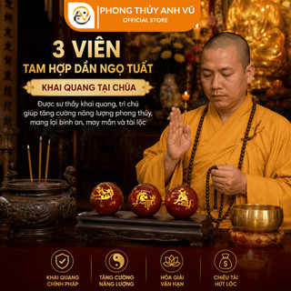3 viên tam hợp dần ngọ tuất chất liệu mã não đỏ đã khai quang - size 8 10 12ly - may mắn tài lộc