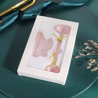 Bộ Đá Guasha Thạch Anh & Cây Lăn Massage Mặt Cao Cấp - Nâng Cơ Giảm Nếp Nhăn Hiệu Quả