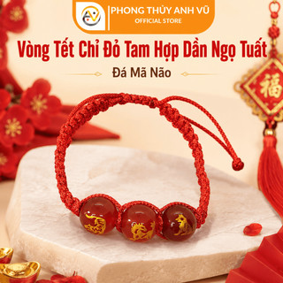 Vòng chỉ đỏ mix 3 viên tam hợp dần ngọ tuất đã khai quang điểm nhãn - mang lại may mắn tài lộc