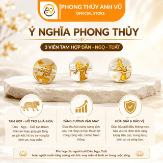 3 viên tam hợp dần ngọ tuất chất liệu mã não trắng đã khai quang - size 8 10 12ly - may mắn tài lộc
