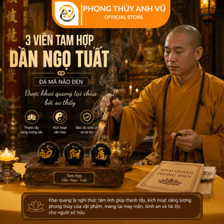 3 viên tam hợp dần ngọ tuất chất liệu mã não đã khai quang - size 8 10 12ly - may mắn tài lộc