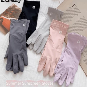 Găng tay lụa màn hình cảm ứng LISHUANG, mỏng nhẹ, chống nắng, cổ tay chống trượt cho nữ
