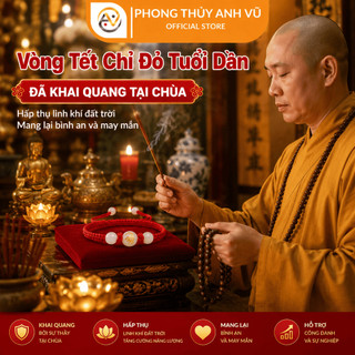 Vòng tay chỉ đỏ tuổi dần - chất liệu chỉ đỏ mix đá mã não - có khai quang điểm nhãn may mắn tài lộc