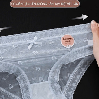 Sét 10 quần lót nữ ren tơ 7A xuyên thấu, diệt nổi hình trái tim mềm mỏng, thoáng mát MELYN-FW LR271
