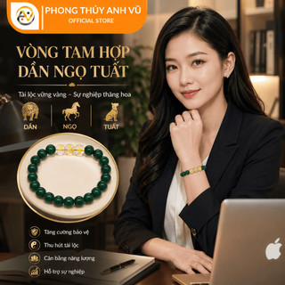 Vòng tay tam hợp quý thần dần ngọ tuất đã khai quang - Size 8ly - May mắn tài lộc bình an