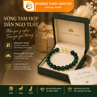 Vòng tay tam hợp quý thần dần ngọ tuất đã khai quang - Size 8ly - May mắn tài lộc bình an
