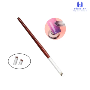Cọ Omber Nail Cán Gỗ Loại 1, Cọ Gỗ Omber Đầu Tròn Trang Trí Móng Nail [ Bình An ]