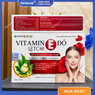 Vitamin E Đỏ Letco 500 IU – Bổ Sung Vitamin E, Hỗ Trợ Chống Oxy Hóa, Chăm Sóc Làn Da Từ Bên Trong