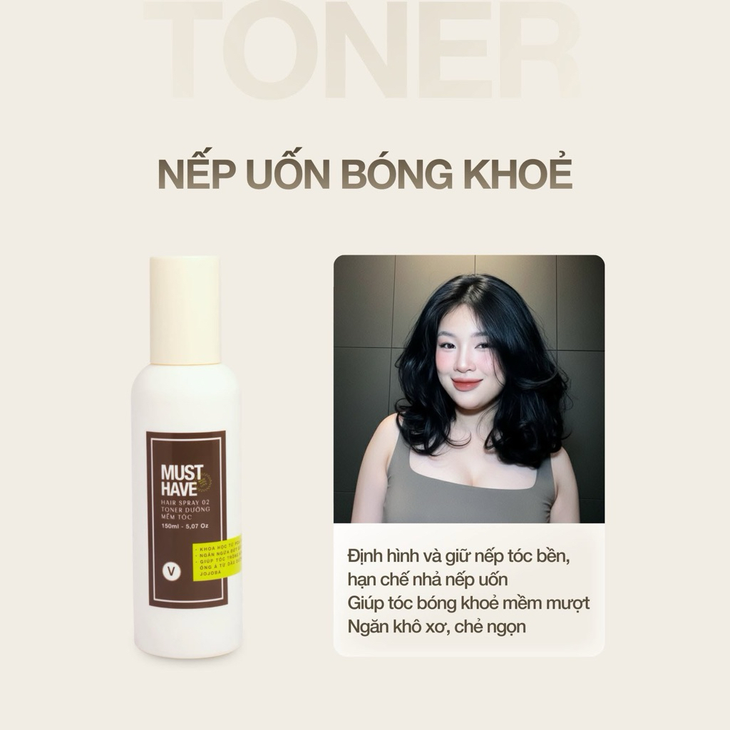 Xịt dưỡng thân và đuôi tóc gỡ rối giữ nếp bồng bềnh khóa màu nhuộm hương nước hoa Must Have Vyvyhaircare V 150ml