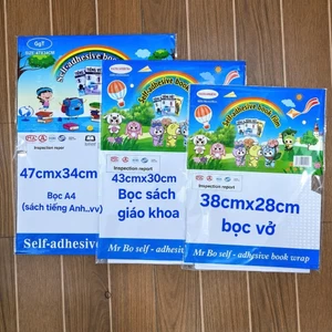 Set 10 Tờ Decal Bọc Sách Vở A4 cho bé Tặng 10 nhãn vở Chống Nước, Chống rách