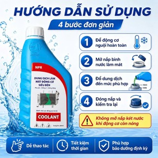 Nước Làm Mát Xe Máy Pha Sẵn - Nước Mát Honda Yamaha NPR 500ML Chống Đông Chống Gỉ, Tản Nhiệt Nhanh