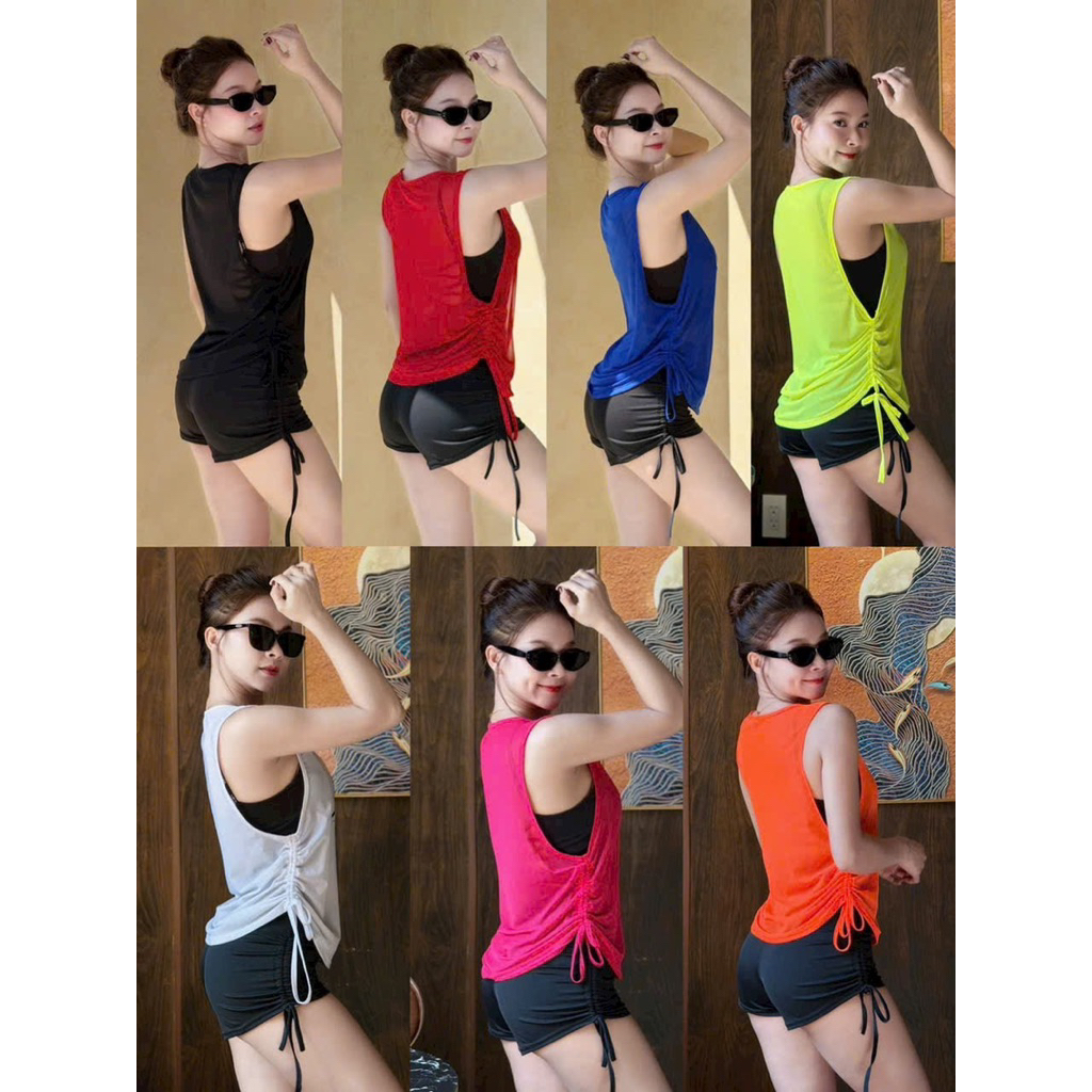 Áo tank lưới rút dây 2 bên siêu đẹp