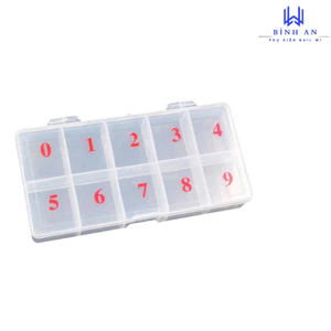 Hộp Đựng Móng Giả Nail ,Khay Nhựa Đựng Móng Giả Chia Ô 0-9, Chuyên Dụng Trong Ngành Nail [ Bình An ]