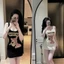 Đầm 2 dây ôm body ngắn in hình báo hồng , chất thun zip lụa