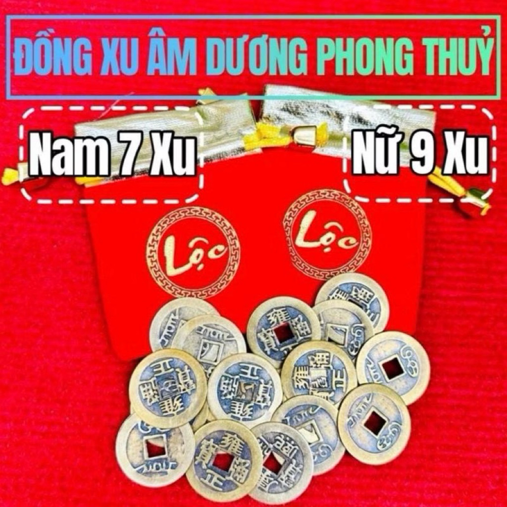 [Tặng Túi Nhung] Đồng Xu Âm Dương Ngũ Đế Phong Thuỷ dùng cho nam nữ