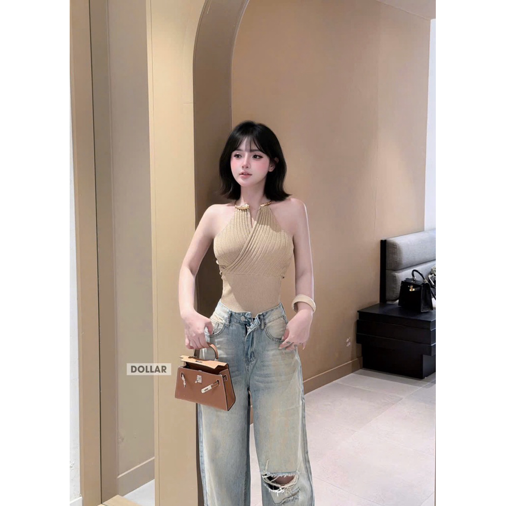 Áo nhũ kiềng cổ mới về nha mng 2 mầu nâu đen