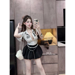 Set kẻ phối quần bí xinh