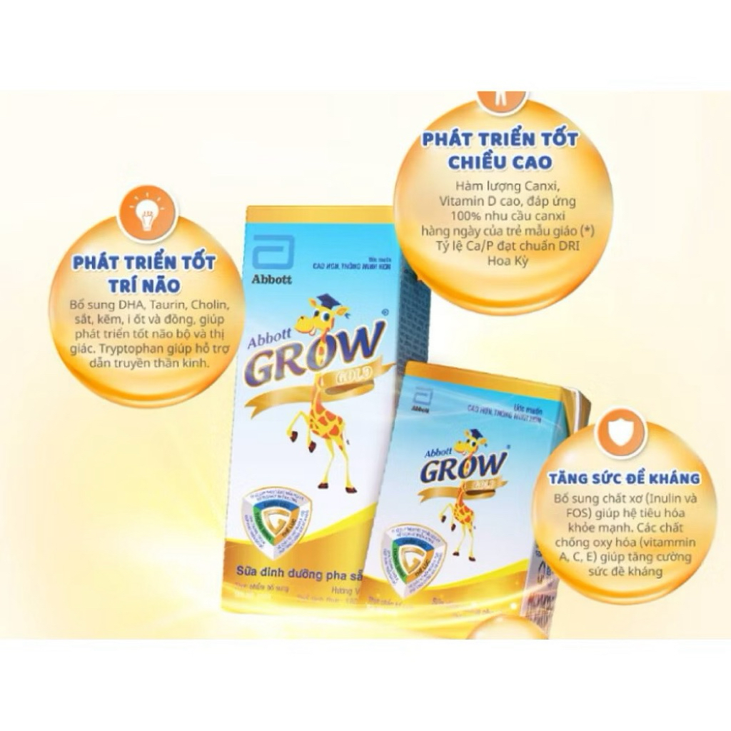 Thùng 48 Sữa Bột Pha Sẵn Abbott Grow Gold Hương Vani - 110ml