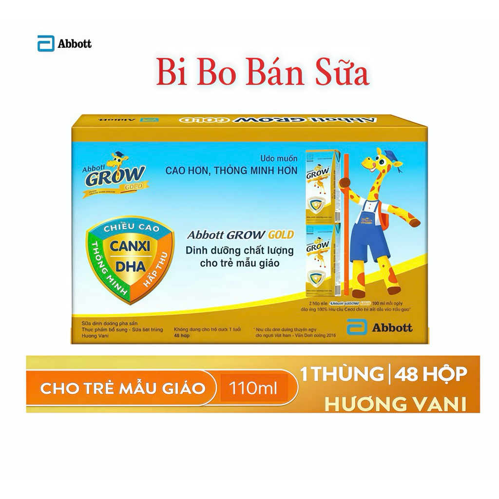Thùng 48 Sữa Bột Pha Sẵn Abbott Grow Gold Hương Vani - 110ml