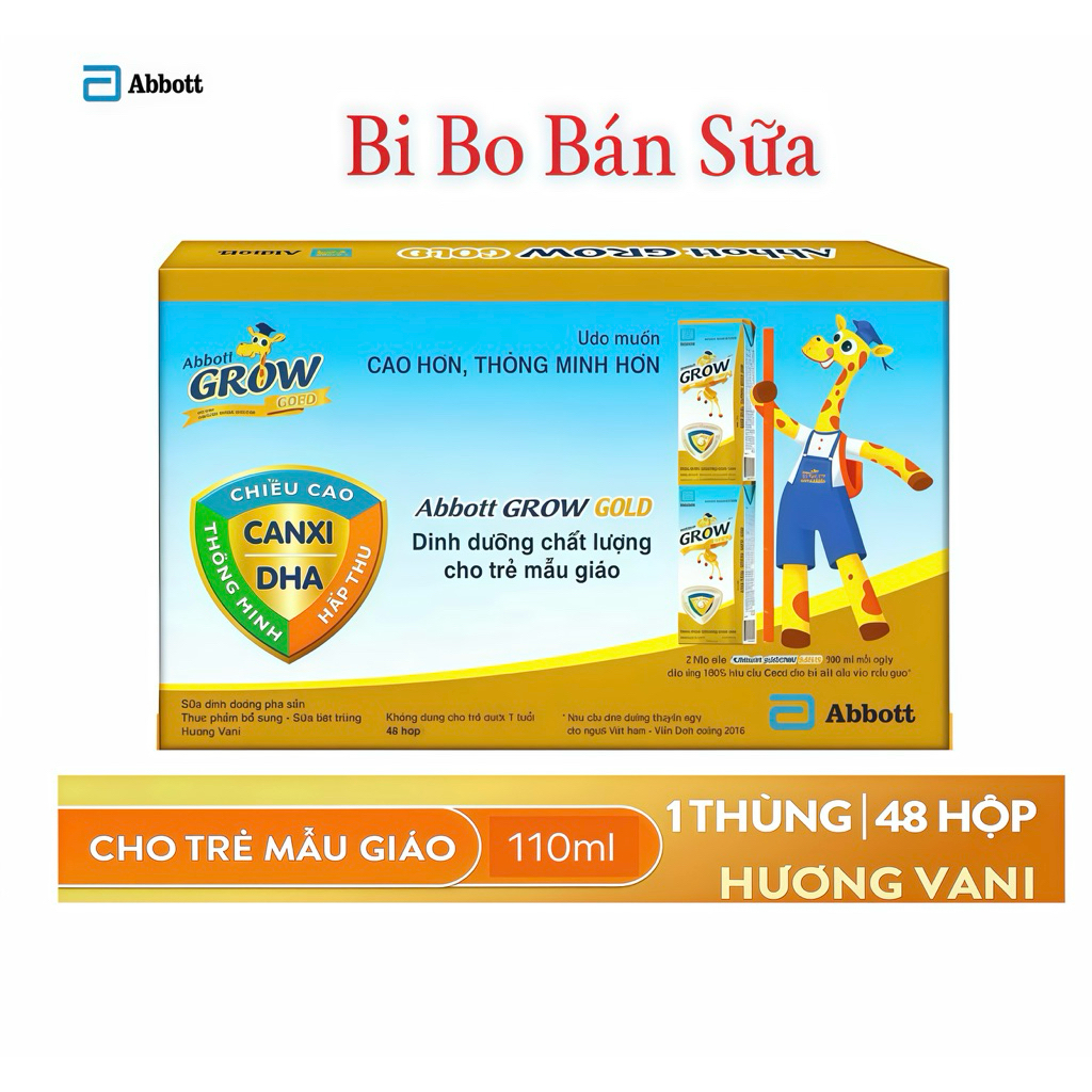 Thùng 48 Sữa Bột Pha Sẵn Abbott Grow Gold Hương Vani - 110ml