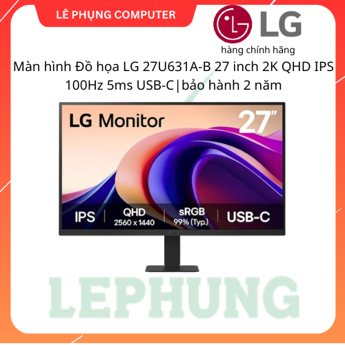 MÀN HÌNH LG văn phòng và đồ họa 2K | 24U631A-B | 27U631A-B (QHD/IPS/100HZ/5MS/USB-C 15W) CHÍNH HÃNG BẢO HÀNH 2 NĂM | BigBuy360 - bigbuy360.vn