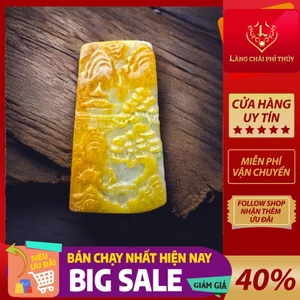 Dây chuyền Sơn thủy bài hoàng phỉ - ngọc phỉ thúy tuyp A (kèm kiểm định)