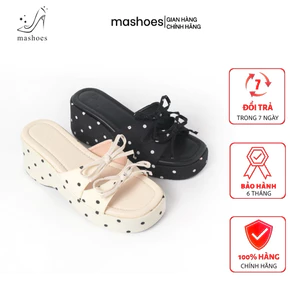 Dép Xuồng Bánh Mì Chấm Bi Quai Nơ Xinh Cao 5cm – Sandal Nữ Hot Trend Hè 2026, Êm Chân, Tôn Dáng, Đi Chơi Siêu Cute D4813