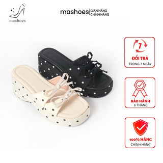 Dép Xuồng Bánh Mì Chấm Bi Quai Nơ Xinh Cao 5cm – Sandal Nữ Hot Trend Hè 2026, Êm Chân, Tôn Dáng, Đi Chơi Siêu Cute D4813