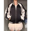 Áo khoác bomber satin đen trắng form rộng unisex y2k vintage 2hand Hàn Quốc