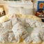Bộ 4 món vỏ chăn ga và 2 vỏ gối đầu cotton lumicot vải mềm dày tay thoáng khí