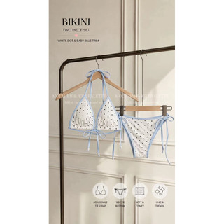 ( sẵn Mút)•CÓ SẴN HN• HỎA TỐC*Set Bikini Viền Xanh hau mảnh tam giác basic