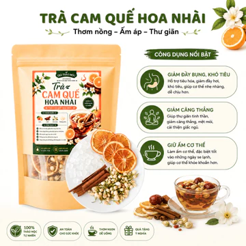 Trà Cam Quế Hoa Nhài, Set Trà Thảo Mộc Cam Quế Hỗ Trợ Giữ Ấm Cơ Thể, Thanh Nhiệt, Tốt Cho Tiêu Hóa