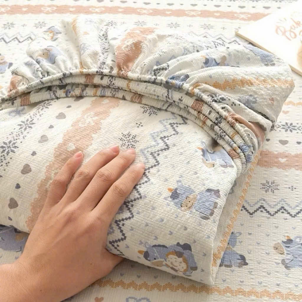 Set ga và 2 vỏ gối đầu cotton Lumicott mềm tay thoáng khí vải dày đẹp