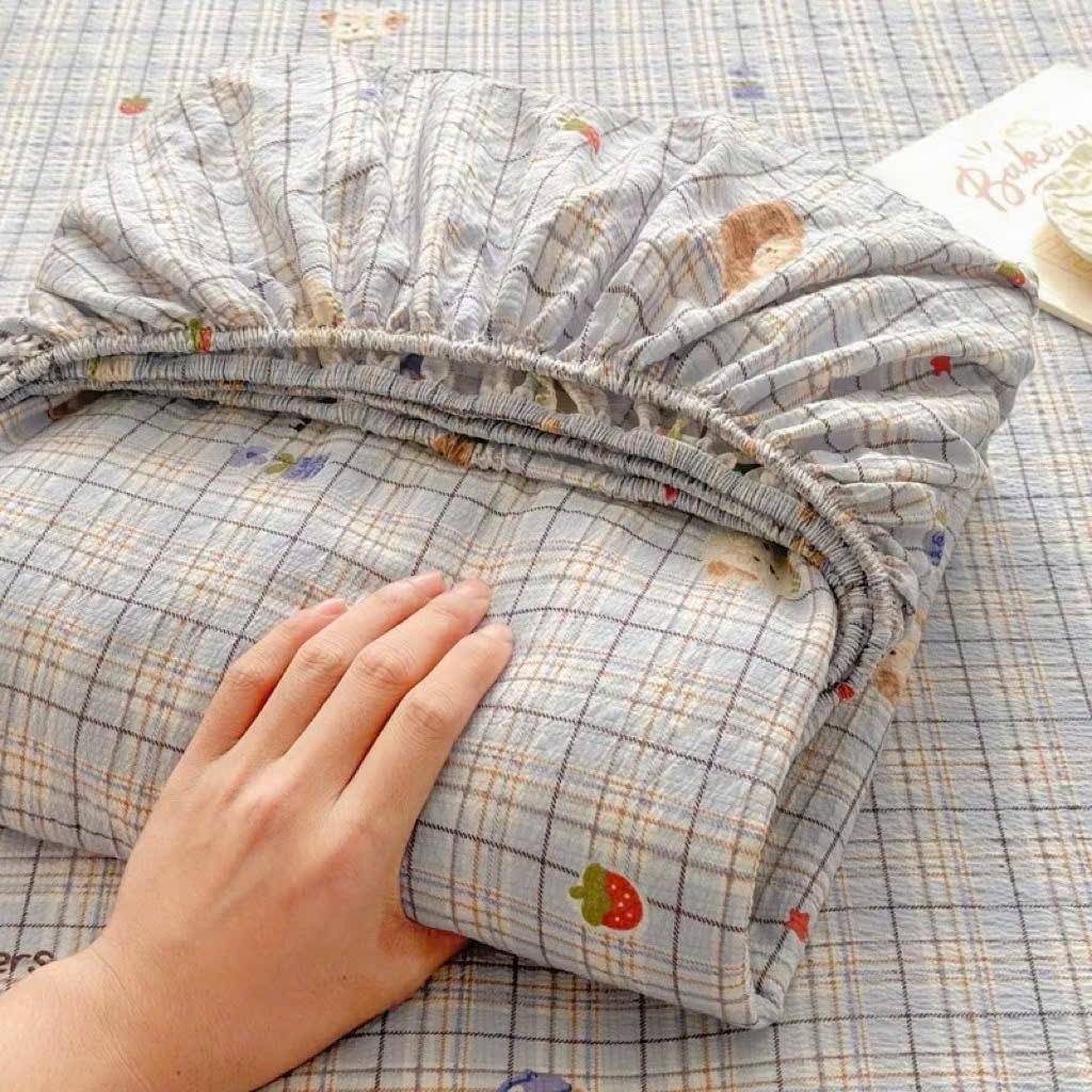 Set ga và 2 vỏ gối đầu cotton Lumicott mềm tay thoáng khí vải dày đẹp