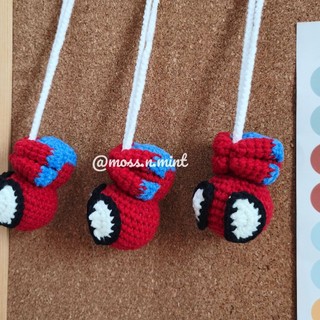 - SẴN - MÓC KHOÁ LEN handmade Người nhện Spiderman đu dây