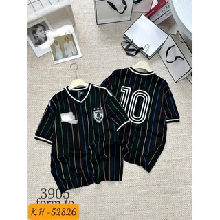 Áo Thun Nữ Số 10 Kẻ Sọc Form Rộng QCCC Cao Cấp