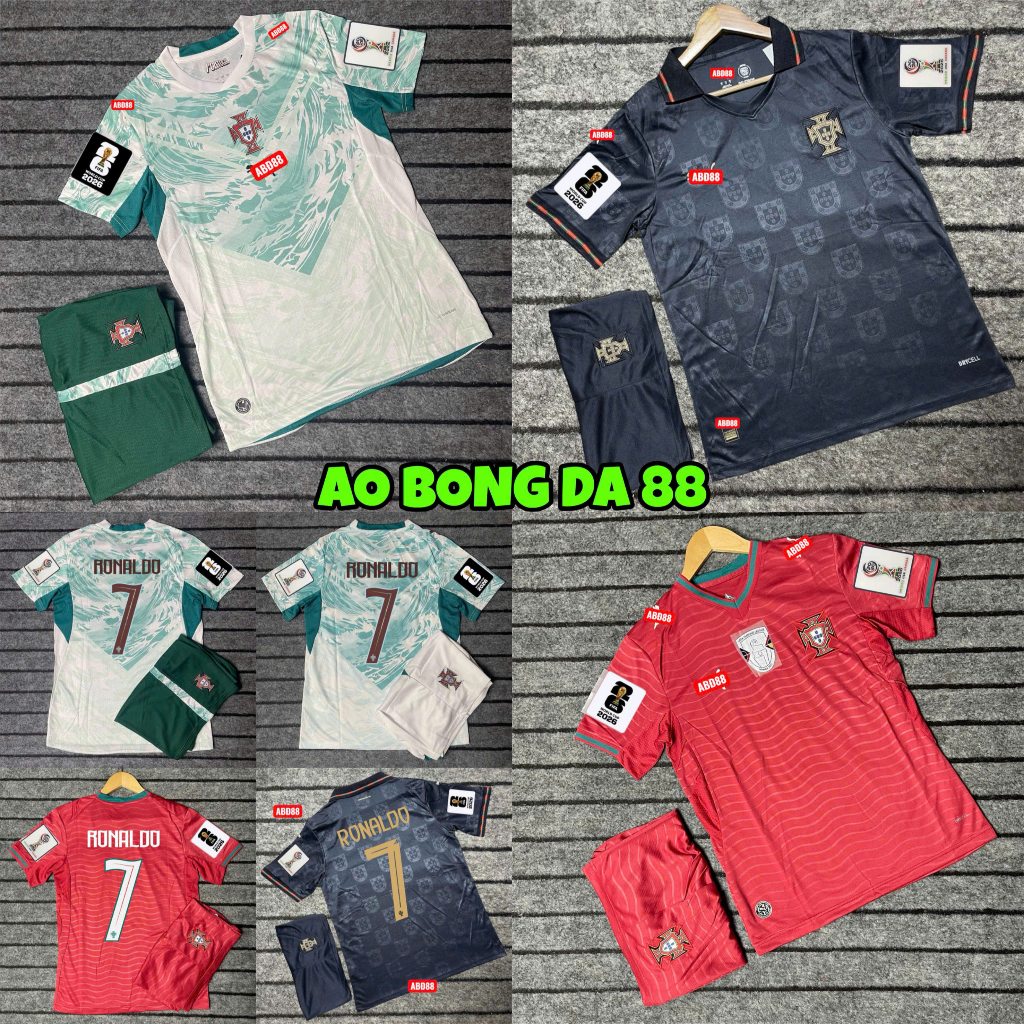 In tên số - Bộ Quần Áo Bóng Đá Đội Tuyển Bồ Đào Nha Sân Khách WC 2026 - Vải Polyester Thái Cao Cấp