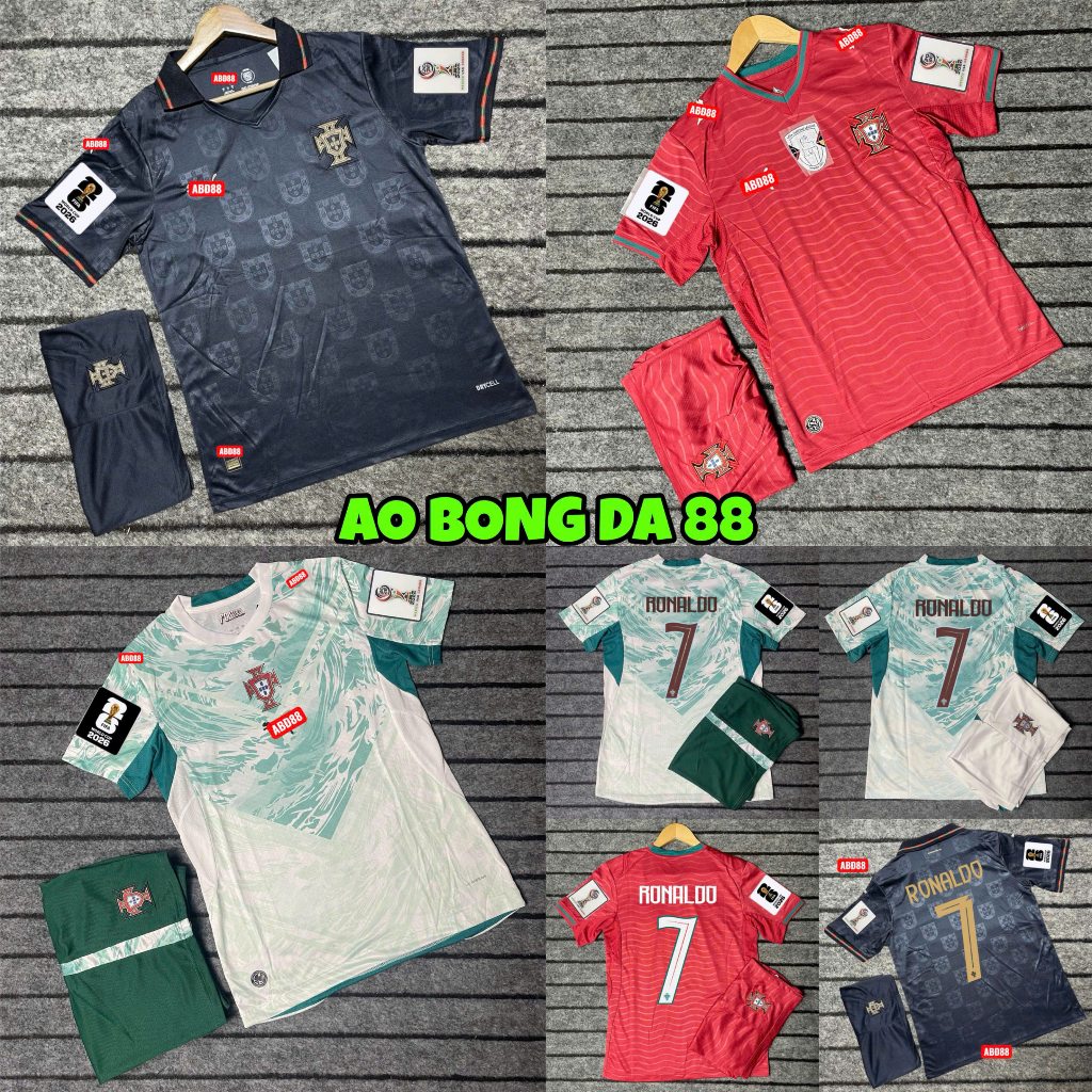 in tên số - Bộ Quần Áo Bóng Đá Đội Tuyển Bồ Đào Nha Sân Nhà WC 2026 - Vải Polyester Thái Cao Cấp