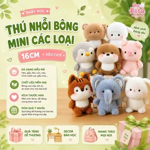 Thú nhồi bông mini các loại heo gà cún chim cánh cụt gấu trúc thỏ cừu – Gấu bông nhỏ xinh dễ thương