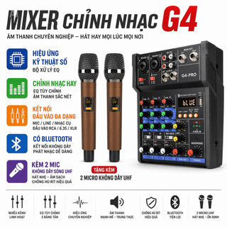 Mixer Chỉnh Nhạc G4 Phiên Bản 12 Kênh, 4 Đường Mono Và 3 Đường Stereo, Hiệu Ứng Kỹ Thuật Số Bộ Xử Lý Eq X-Pressive